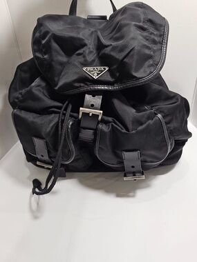 PRADA BZ0001 Black Nylon Vela Sport Backpack Bag